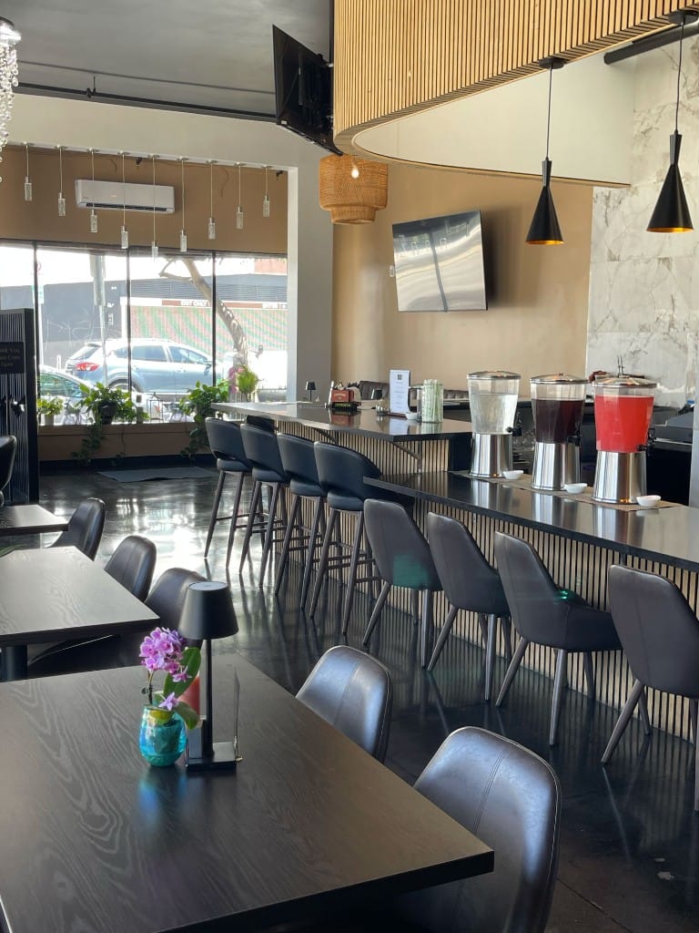 Interior of Lonell's Soul Food dining room and bar